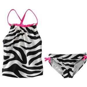 Oshkosh B'gosh Girls 2-PC Bikini & Top Swim Set Zebra UPF 50+ Lined Swim…
